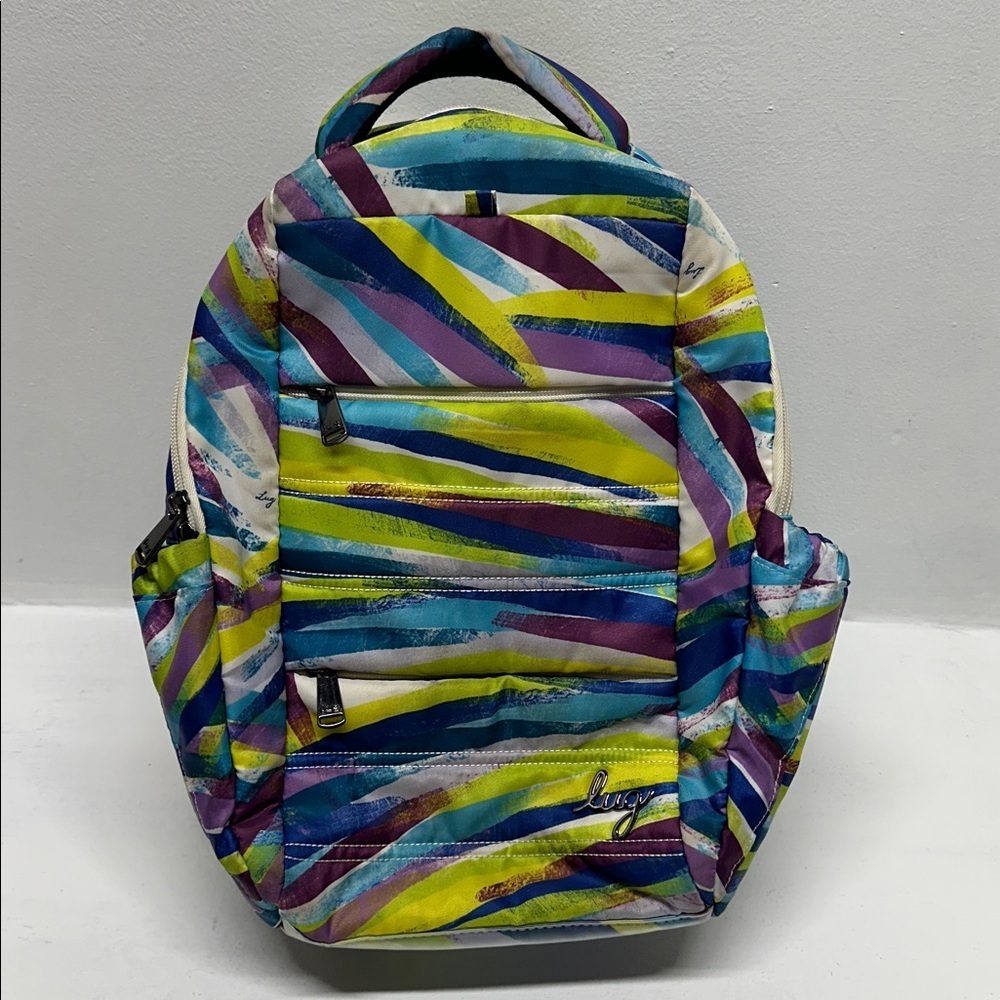 Lug Hopper Backpack Carrying School Travel Bag Colorful Stripes Brushstroke Rare